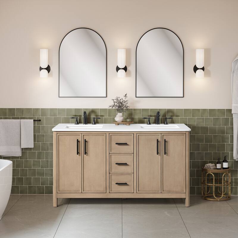 OVE Solas Bathroom Vanity with White Engineered Stone Top