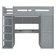 preview thumbnail 26 of 38, Twin Size Solid Wood Loft Bed with Desk, Wardrobes & Drawers