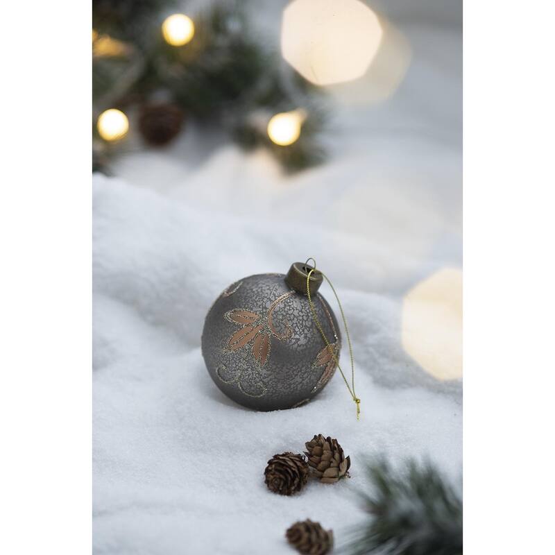 D3" Christmas Ball Ornaments, Glass Decorative Hanging Ball Christmas Tree Ornaments for Holiday, Set of 12
