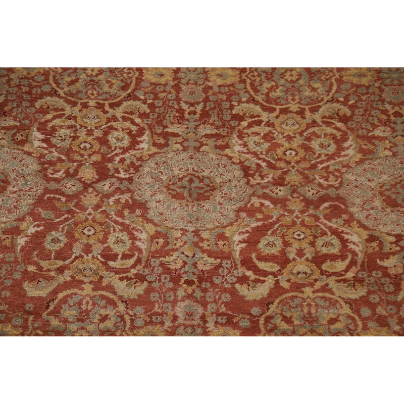 Vintage Vegetable Dye Oushak Turkish Area Rug Handmade Wool Carpet - 8'2"x 9'11"