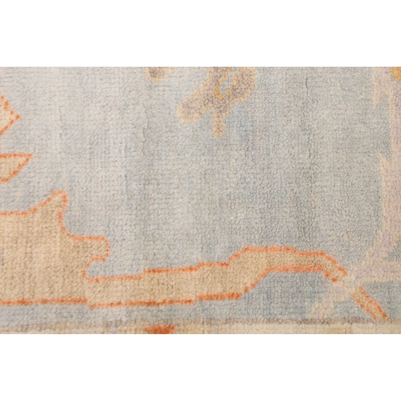 ECARPETGALLERY Hand-knotted Modern Oushak Light Blue Wool Rug - 7'11 x 9'11