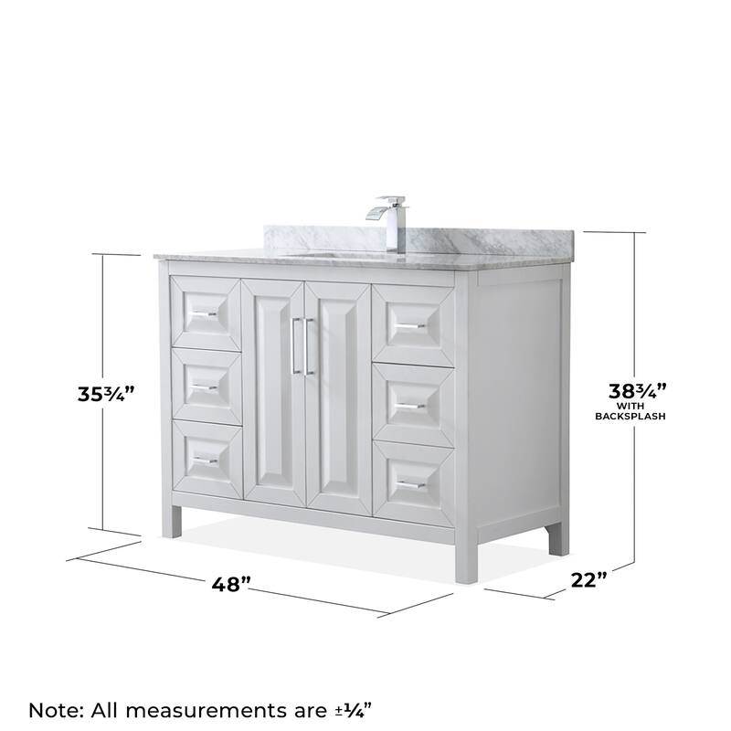 Wyndham Collection Daria 48" Free Standing Single Vanity Set with MDF
