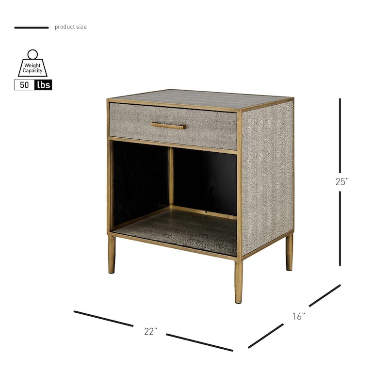 NPD Furniture Arista Faux Shagreen Side / End Table