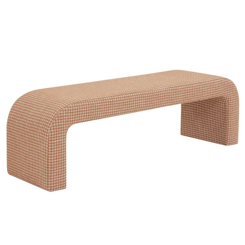 SAFAVIEH Couture Tuyet Curved Waterfall Upholstered Bench (Fully Assembled) - 62" Wx18" Dx19" H - 62"W x 18"D x 19"H