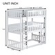 preview thumbnail 4 of 14, Twin Size Triple Rubber Wood Bunk Bed with Ladders, Guardrails Detachable Bunk Bed, Twin over Twin over Twin