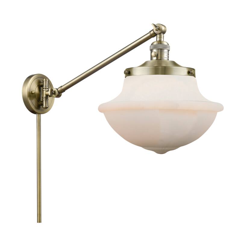 Innovations Lighting Large Oxford 13" Tall Bathroom Sconce - Antique Brass / Matte White Cased