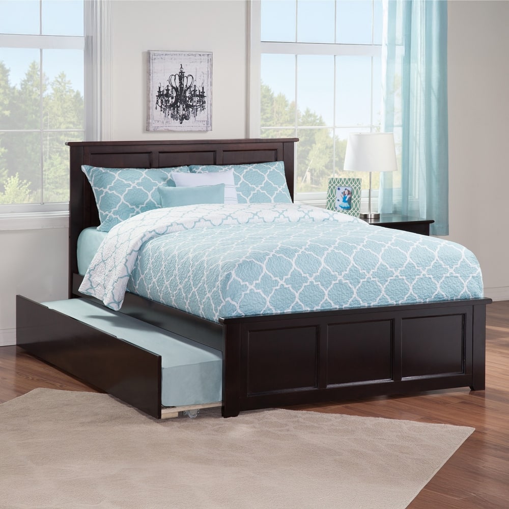 AFI Madison Full Size Platform Bed with Matching Footboard & Full Trundle