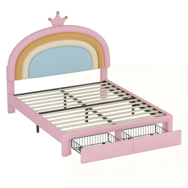 Princess Platform Bed with Storage Drawer