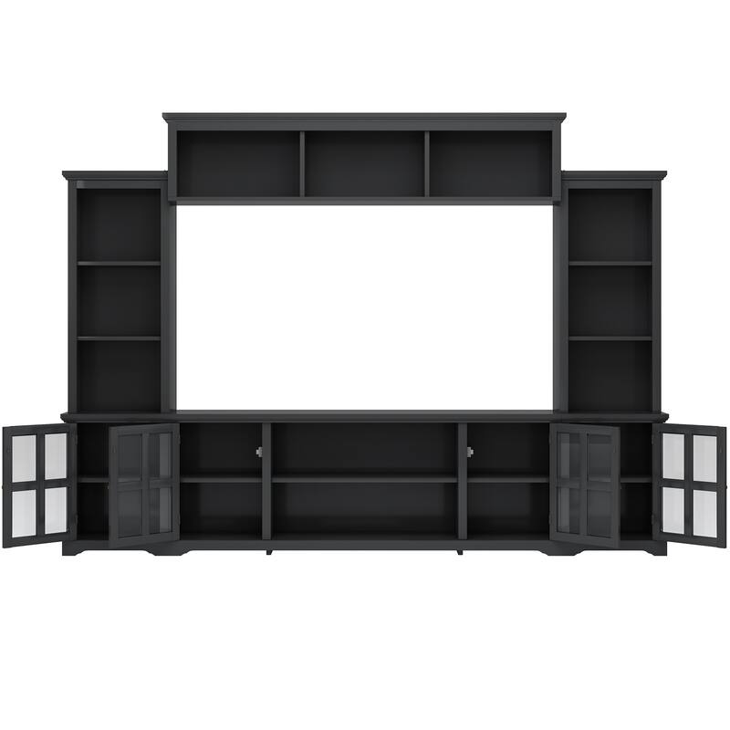 Minimalist TV Console for 80-Inch TVs, Media Center with Curved Corners and Golden Legs