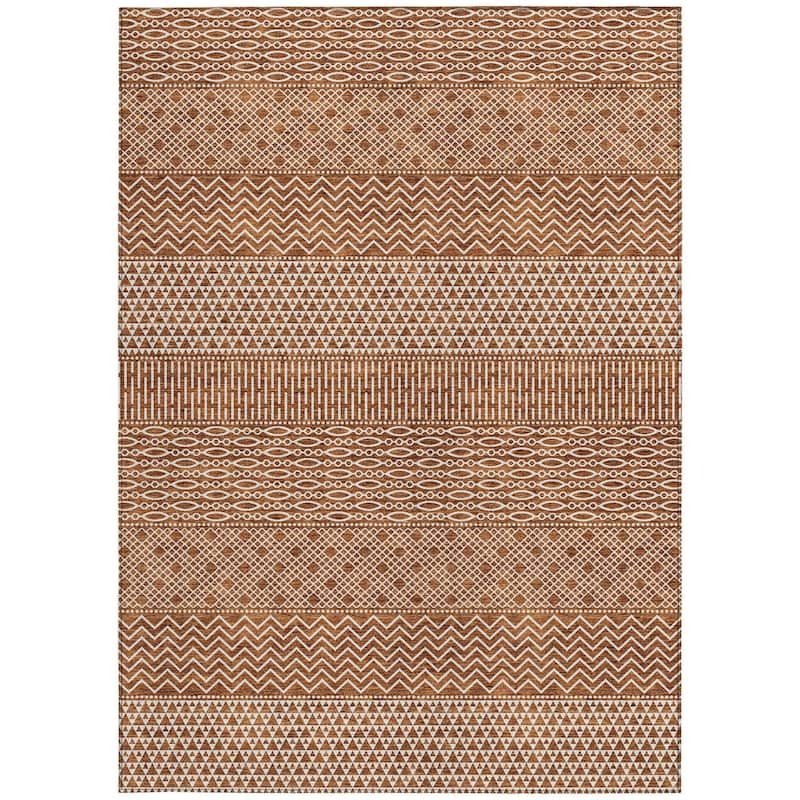 HomeRoots Chevron Modern Rectangle Outdoor Rug