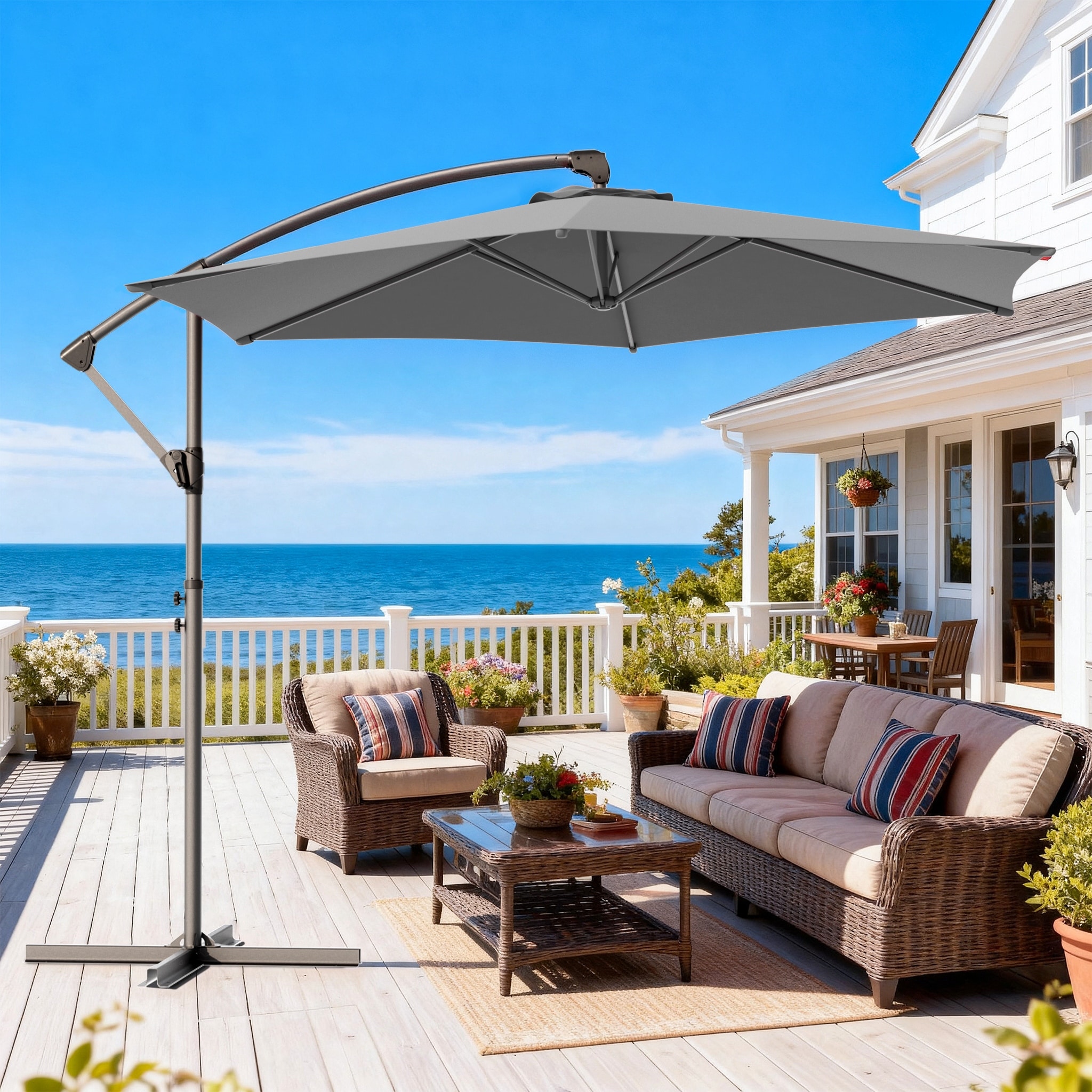 Outdoor 10FT Patio Offset umbrella for Garden