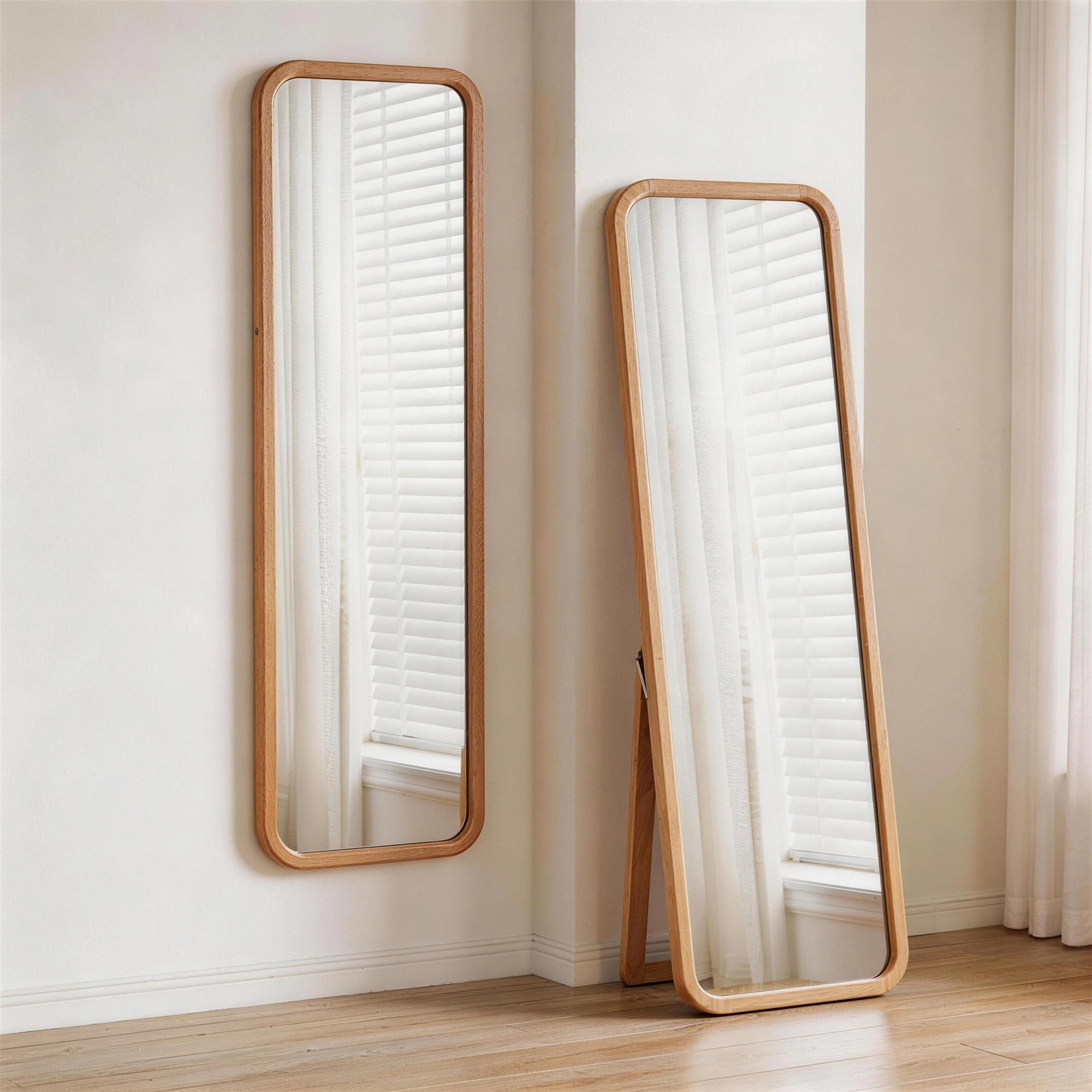Freestanding Floor Mirror with Stand,2-in-1 Wall Mounted Dressing Mirror