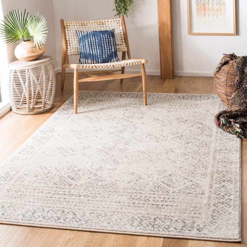 SAFAVIEH Tulum Yolonda Rustic Moroccan Boho Rug - 4' x 6' - Ivory/Grey - Rectangle