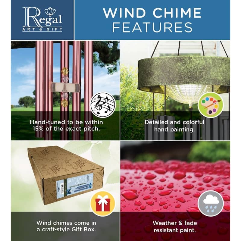 Floral Bird Chime 32" - Bluebird