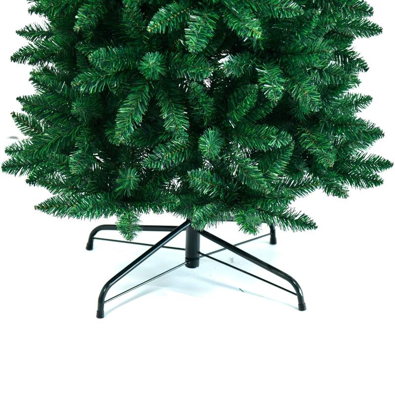 7.5ft Pointed PVC Pen Artificial Christmas Tree with Stand Green