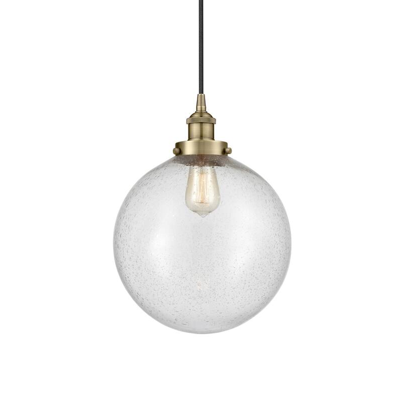 Innovations Lighting 616-1PH-16-12 Beacon Pendant Beacon 12" Wide - Antique Brass / Seedy