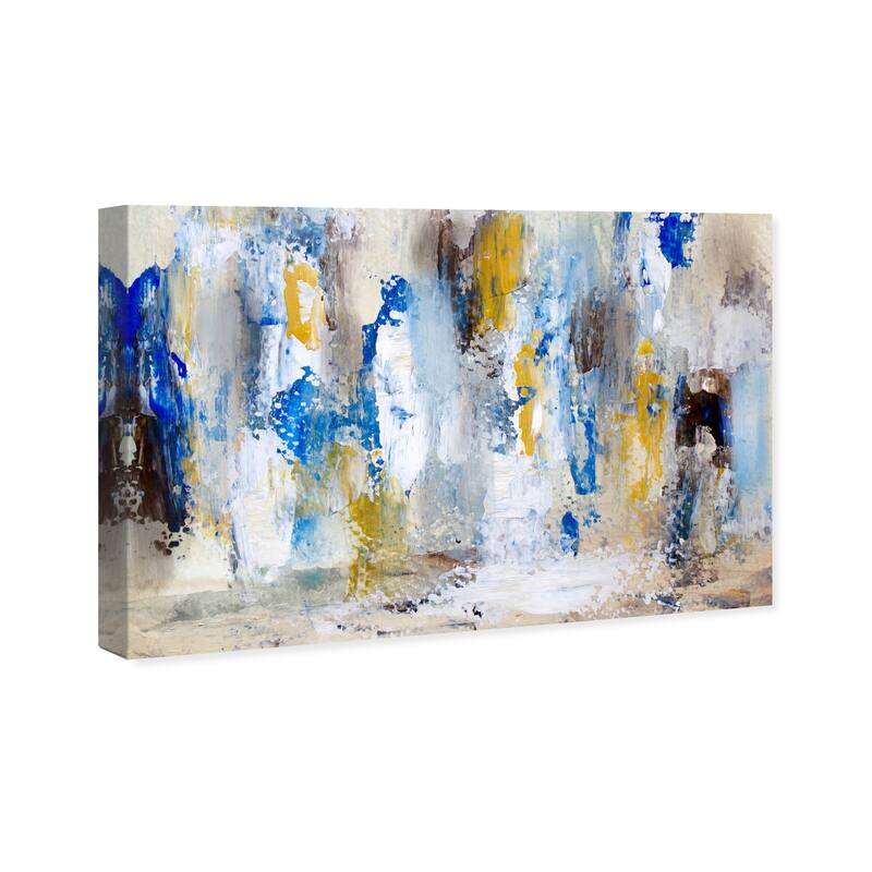 Wynwood Studio Canvas Abstract Rain at the Beach Blue and Modern & Contemporary Wall Art Canvas Print