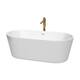 Option White / Shiny White Trim / Brushed Gold Faucet