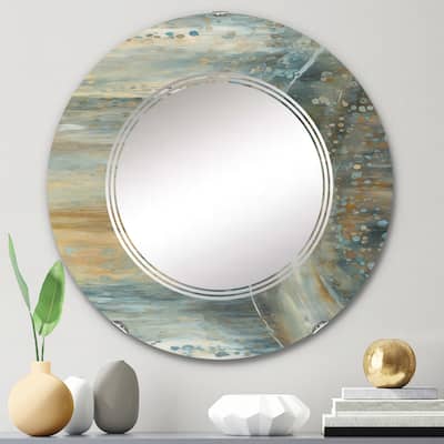 Designart 'October Mist I' Printed Abstract Liquid Ink Wall Mirror