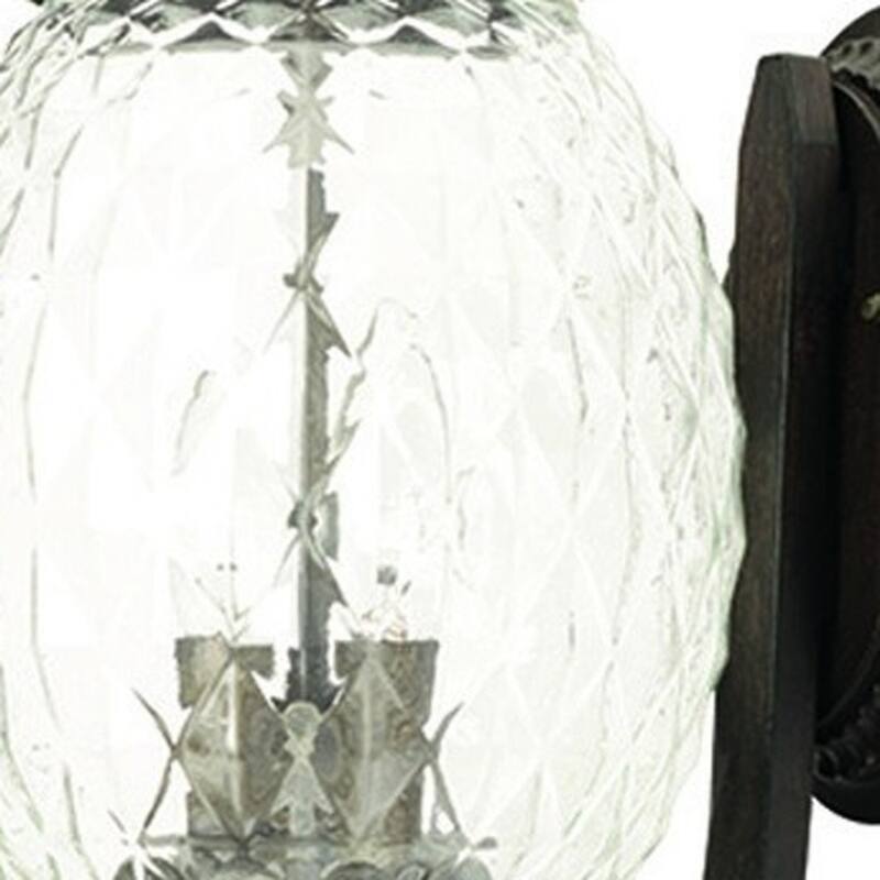 Glass Pineapple Lantern Flush Mount Light Aluminum Dimmable - 12.50” x 9.50” x 21.75” (D x W x H)