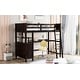 preview thumbnail 33 of 45, Twin Wood Loft Bed with Desk, Drawers & Shelves - Space-Saving Design Espresso