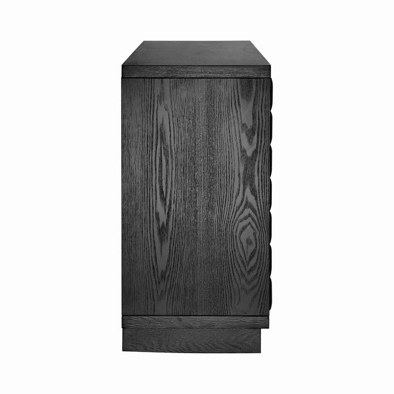 Modern 4-Door Storage Cabinet with Geometric Design and Adjustable Shelves for Home Organization