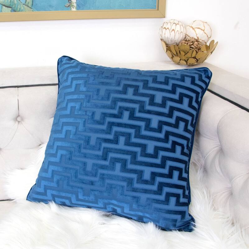 Homey Cozy Heavy Cut Velvet Throw Pillow Cover & Insert ( Set of 2 )
