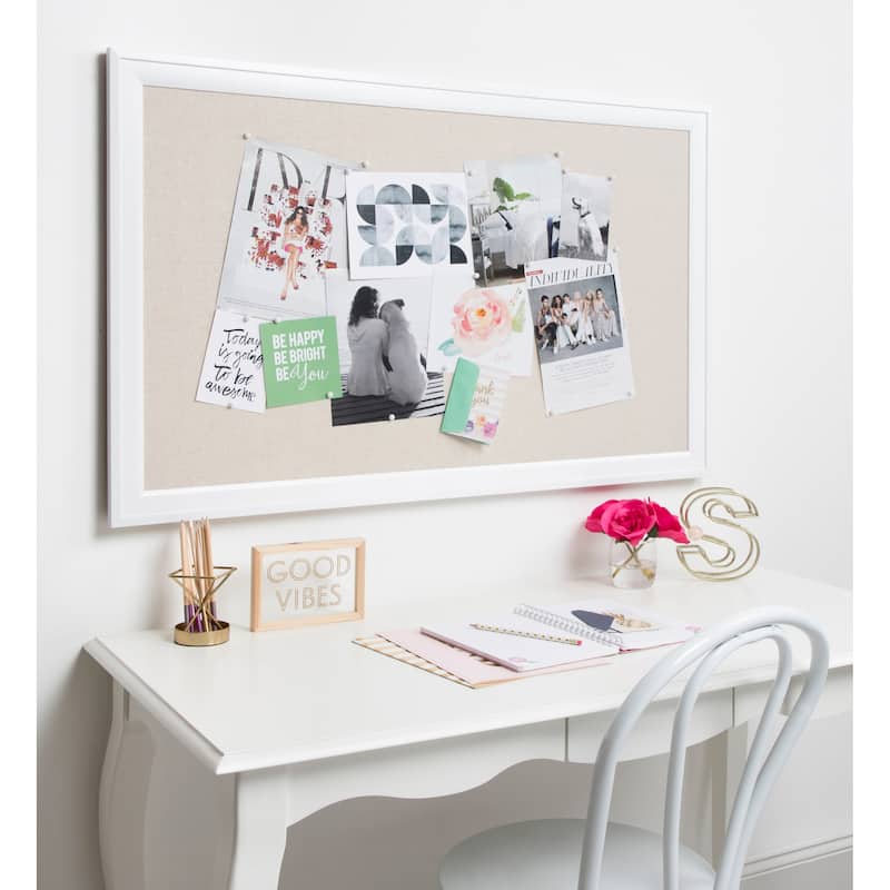 Bosc Linen Fabric Framed Pinboard