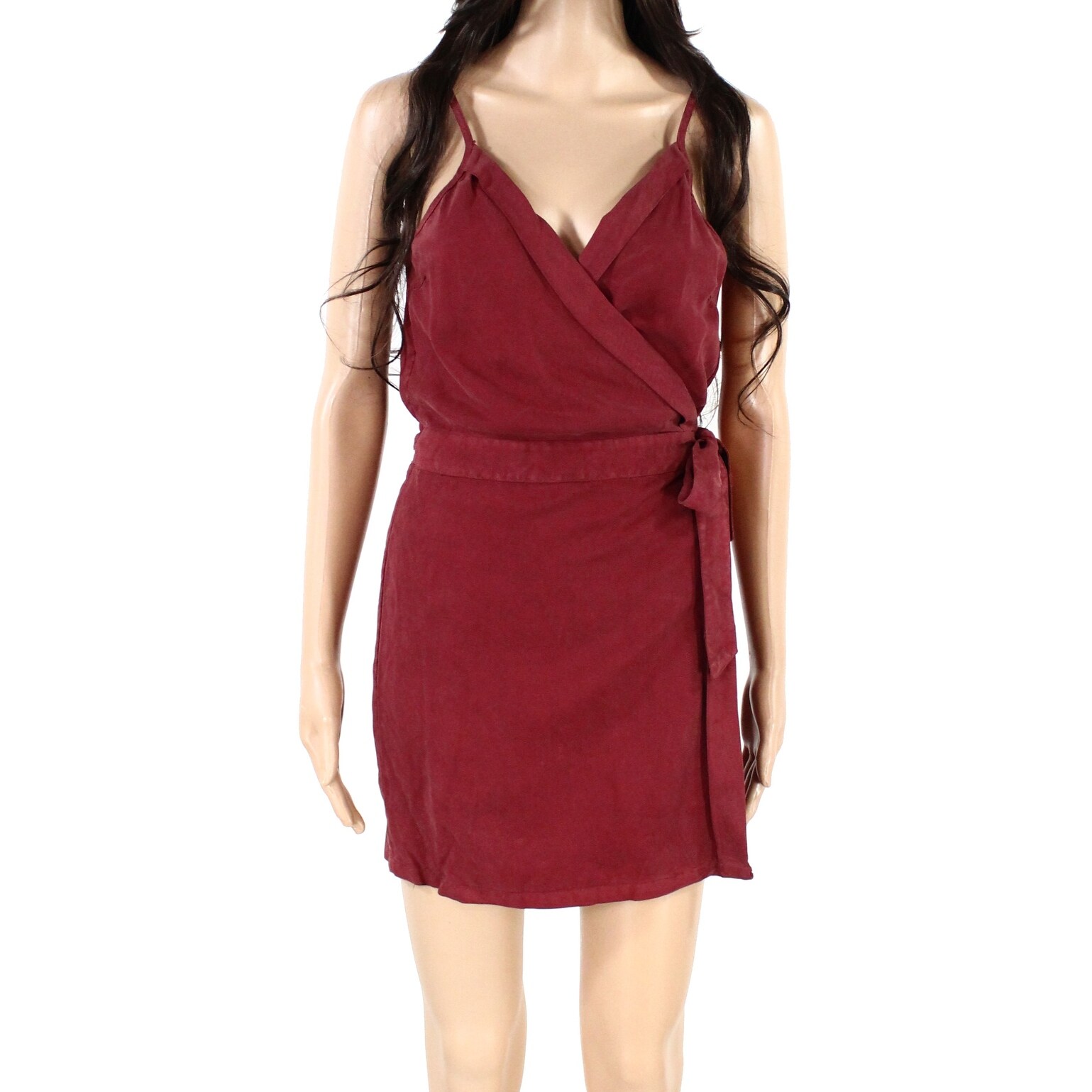 burgundy wrap dress