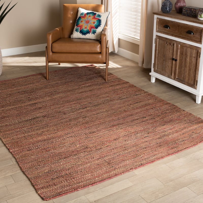 Flamings Modern and Contemporary Brick Handwoven Hemp Area Rug - 5' x 8'/Surplus