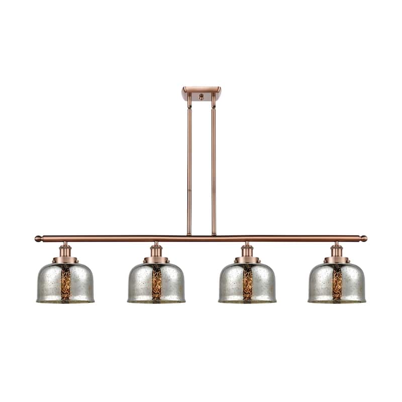 Innovations Lighting 916-4I-10-48-L Bell Linear Bell 4 Light 48" Wide - Antique Copper / Silver Plated Mercury