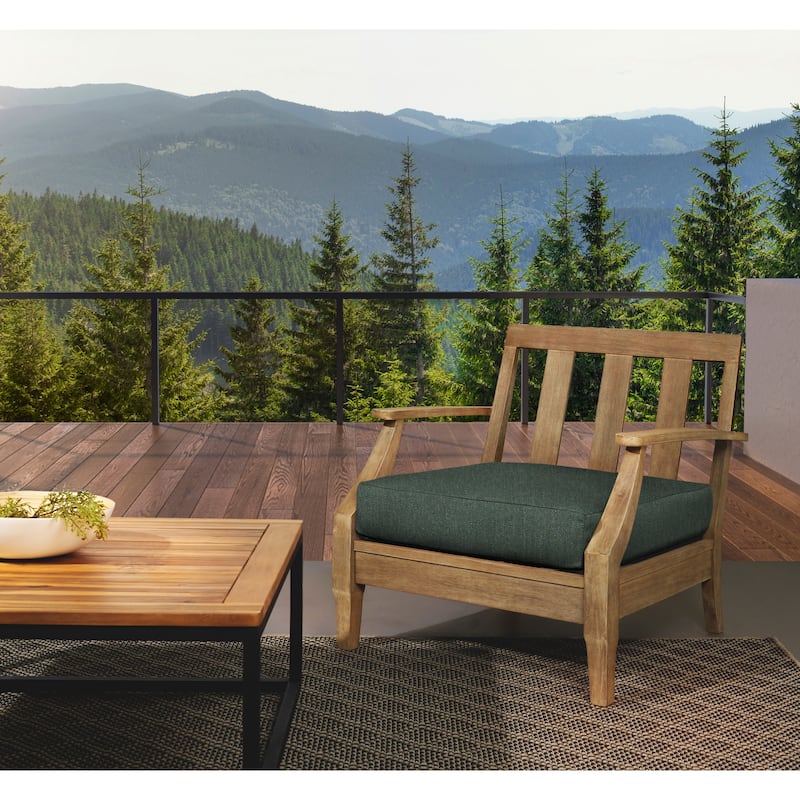 Sorra Home Sunbrella Outdoor Knife Edge Deep Seating Cushion - 29 in W x 27 in D x 5 in H - Ivy