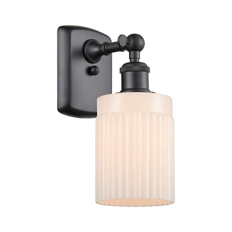 Innovations Lighting Hadley 9" Tall Bathroom Sconce - Matte Black / Matte White