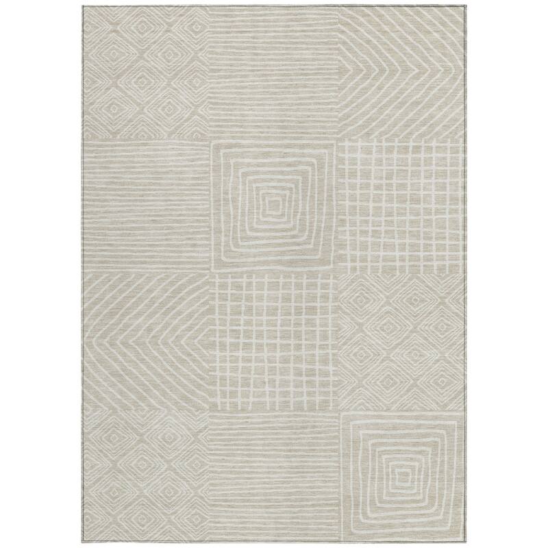 HomeRoots Geometric Transitional Rectangle Outdoor Rug
