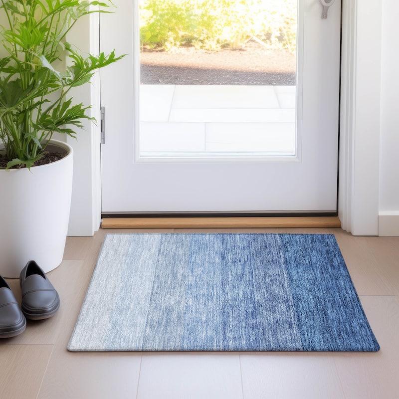 Premium Washable Super Soft Ombre Mod Mayfield Rug - Blue - 1'8" x 2'6"