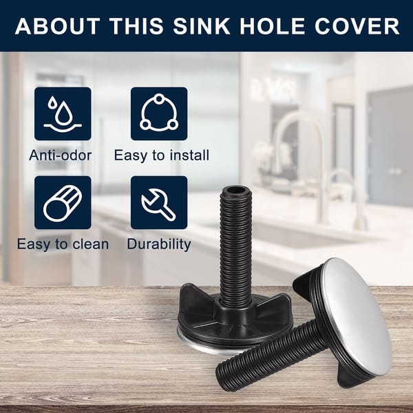 Sink Tap Hole Cover Brushed Stainless Steel 4 Packs Silver Bed Bath