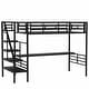 preview thumbnail 7 of 10, Twin Metal Loft Bed with Desk, Space-Saving, No Box Spring, Black