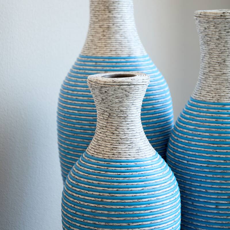 Desktop Vase, Brown Decorative Floor Vase, High Independent Flower Stand, Artificial Vine Vase, PVC Floor Vase, Set of 3
