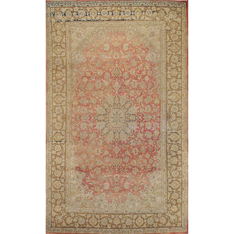 Hand Knotted Oriental 100% Wool Carpet Traditional Floral Red Najafabad Area Rug - 11' 5'' X 7' 9''