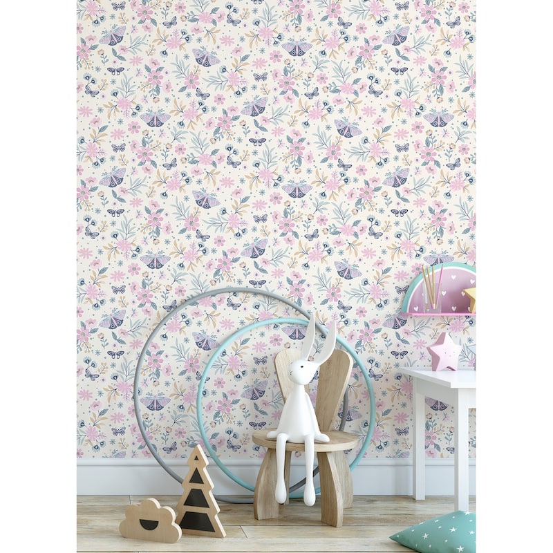 Chesapeake Zev Pink Butterfly Wallpaper - 20.9 x 396 x 0.025
