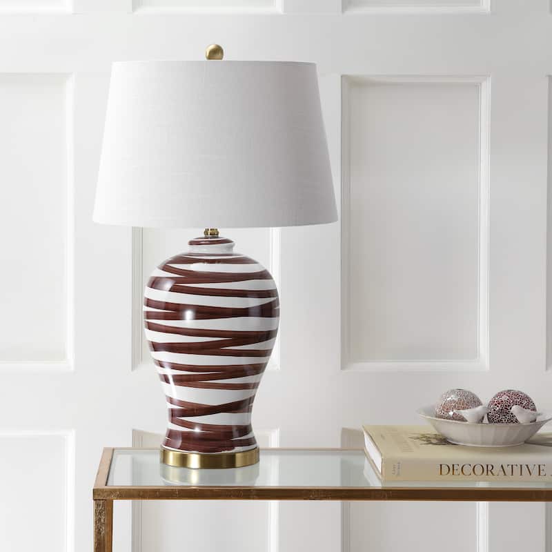 Dip 29" Ceramic LED Table Lamp, Blue/White by JONATHAN Y