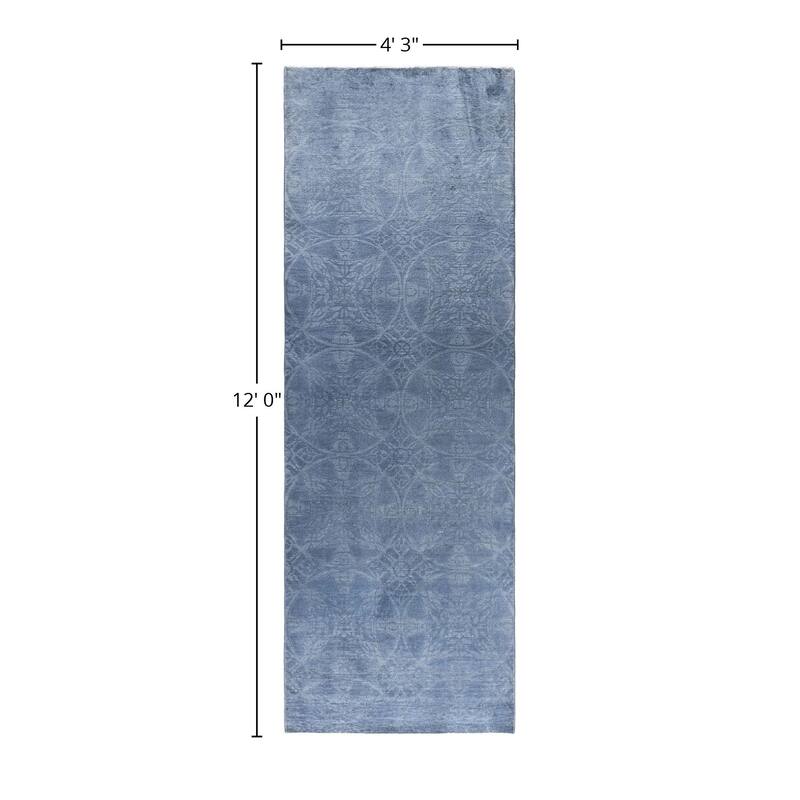 Overdyed One-of-a-Kind Hand-Knotted Area Rug - Gray - 4' 3" x 12' 0"