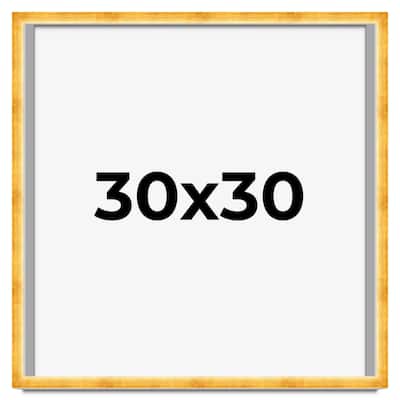 30x30 Shadow Box Frame Gold | 1.625 Inches Deep Real Wood Traditional