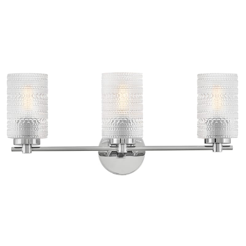 Lark 85573 Mabel 3 Light 25" Wide Vanity Light with Clear Hobnail - Chrome