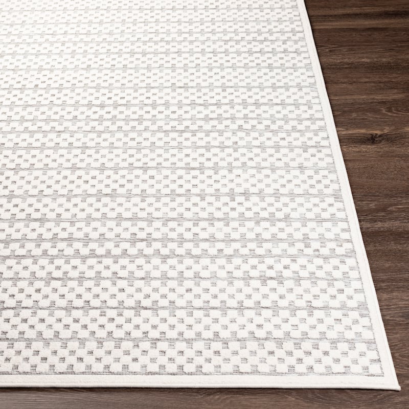 Livabliss Brennah Indoor/ Outdoor Checkered Stripe Area Rug