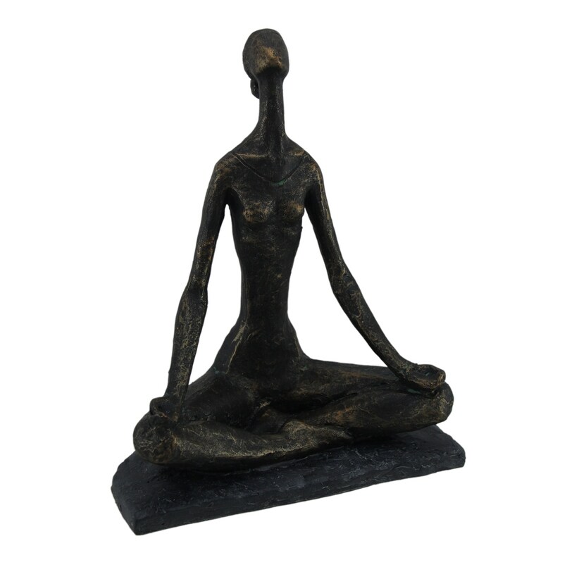 Shop Blackened Bronze Finish Abstract Meditating Woman Sculpture