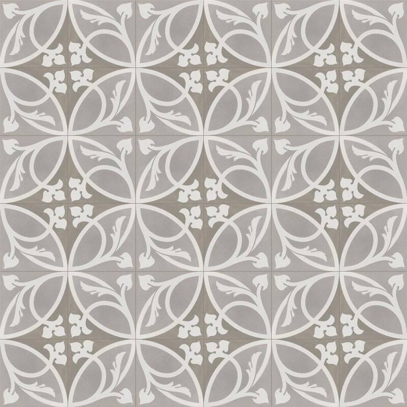Merola Tile Caprice Liberty Taupe Encaustic 7.86" x 7.86" Porcelain Floor and Wall Tile