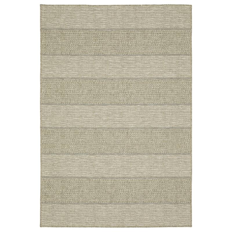 Vista Home Tangelo Broad Stripe Tan/Beige Ultimate Performance Area Rug. - 3'3" x 5'
