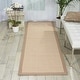 preview thumbnail 1 of 6, Nourison Sisal Soft Modern Solid Cream Bordered Area Rug 2'6" x 8' Runner - Beige