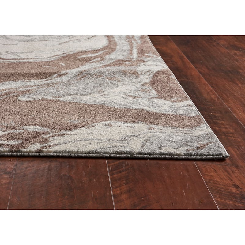 Carbon Loft Mid-century Mocha Abstract Area Rug